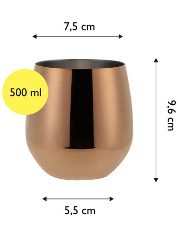 Echtwerk 6-delige set: wijnbekers koperkleurig - 500 ml