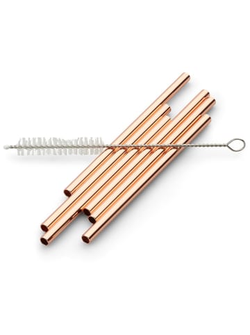 Echtwerk 6-delige set: rietjes koperkleurig - (H)12 cm