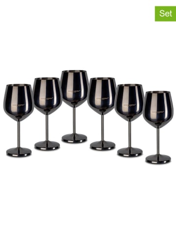Echtwerk 6-delige set: wijnglazen zwart - 500 ml