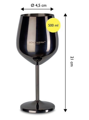 Echtwerk 6-delige set: wijnglazen zwart - 500 ml