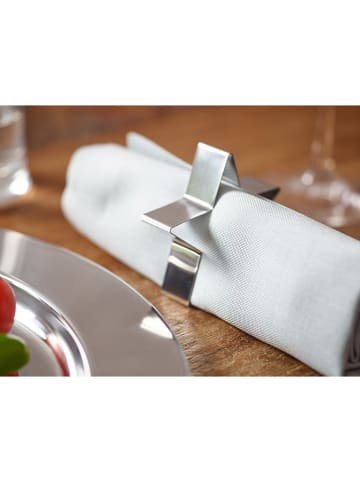Echtwerk 4er-Set: Serviettenringe "Stern" in Silber - Ø 7 cm