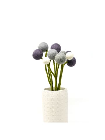 FILZLIG Kunstbloemenboeket paars/lichtblauw/wit - (H)32 cm