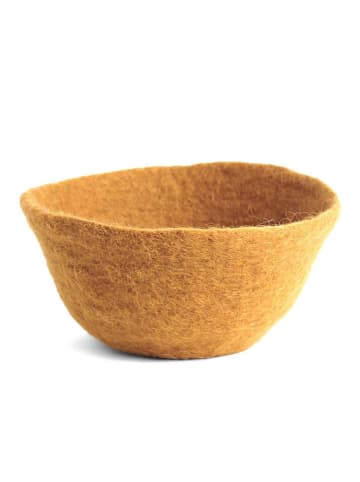 FILZLIG Miska dekoracyjna w kolorze żółtym - wys. 9 x Ø 15 cm