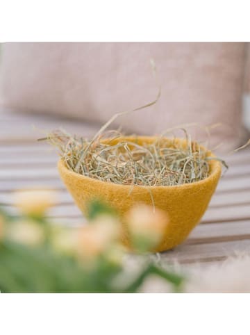 FILZLIG Decoratieve schaal geel - (H)9 x Ø 15 cm