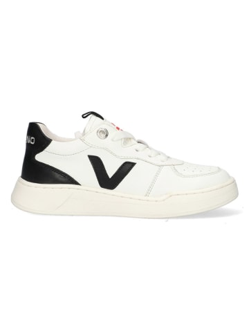 Vingino Leder-Sneakers in Weiß/ Schwarz