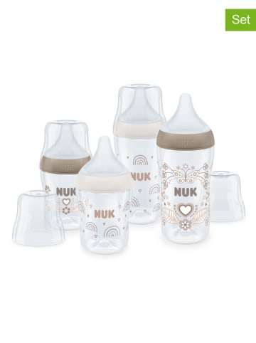 NUK 4er-Set: Babyflaschen "Perfect Match" in Weiß/ Beige