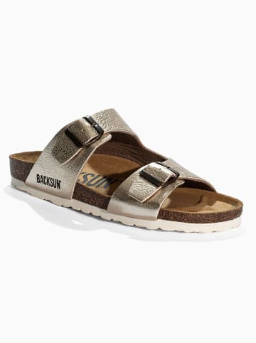 BACKSUN Slippers "Garda" goudkleurig