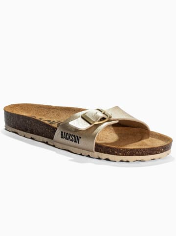 BACKSUN Slippers "Paris" goudkleurig