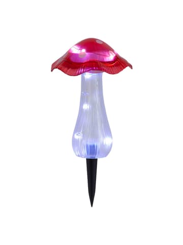 näve 2-delige set: ledsolartuinspiezen "Mantar" rood/geel - (H)29 x Ø 13 cm
