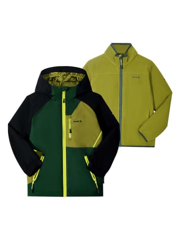 Kamik 3in1-Regenjacke "Silas" in Grün/ Schwarz
