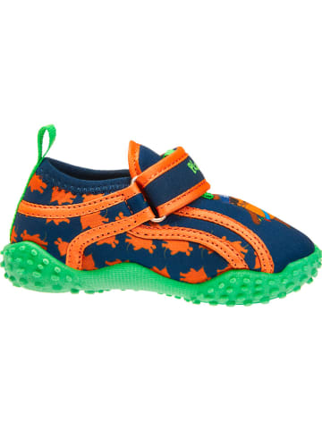 Playshoes Badeschuhe in Blau/ Orange