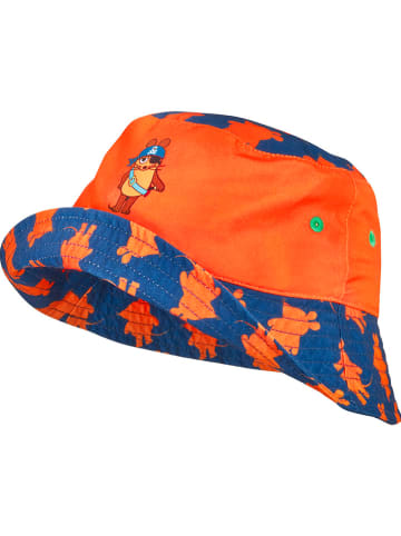 Playshoes Wende-Sonnenhut in Blau/ Orange