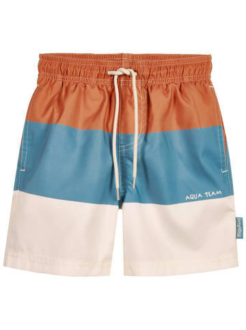 Playshoes Badeshorts in Creme/ Orange/ Blau