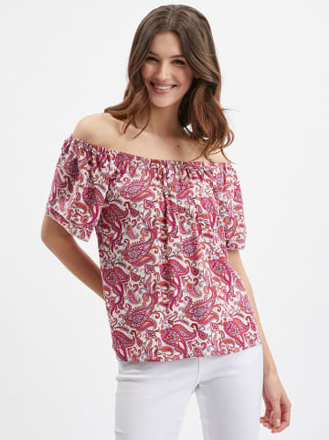 orsay Bluse in Fuchsia/ Weiß