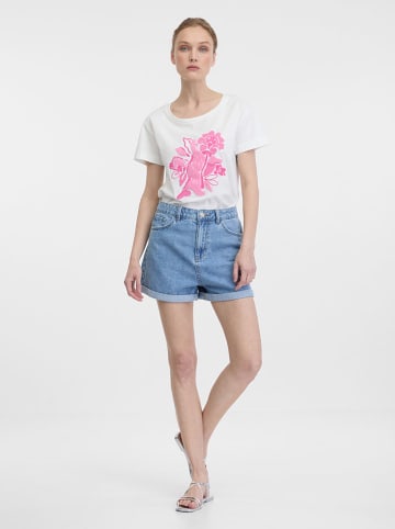orsay Shirt in Weiß/ Pink