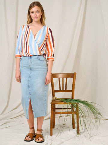 orsay Blouse lichtblauw/oranje/crème