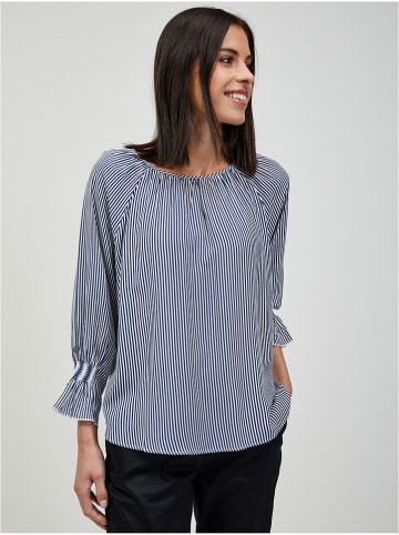 orsay Bluse in Dunkelblau/ Weiß