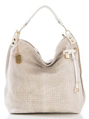 Anna Morellini Leder-Shopper "Caroline" in Beige - (B)42 x (H)38 x (T)17 cm