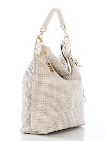 Anna Morellini Leder-Shopper "Caroline" in Beige - (B)42 x (H)38 x (T)17 cm