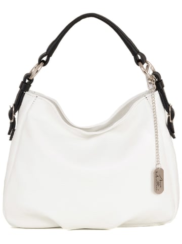 Anna Morellini Leder-Schultertasche "Noemi1" in Weiß - (B)30,5 x (H)26 x (T)9 cm