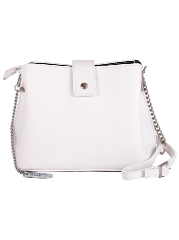 Anna Morellini Leder-Umhängetasche "Ciosa" in Weiß - (B)22 x (H)17 x (T)10 cm