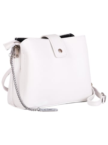 Anna Morellini Leder-Umhängetasche "Ciosa" in Weiß - (B)22 x (H)17 x (T)10 cm