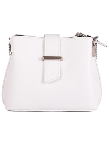 Anna Morellini Leder-Umhängetasche "Ciosa" in Weiß - (B)22 x (H)17 x (T)10 cm