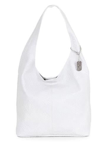 Anna Morellini Leder-Schultertasche "Palladia" in Creme - (B)38 x (H)30 x (T)2 cm