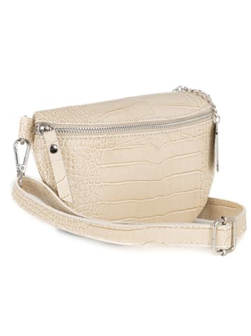 Anna Morellini Leder-Brustbeutel "Azzurra" in Beige - (B)21 x (H)13 x (T)6 cm