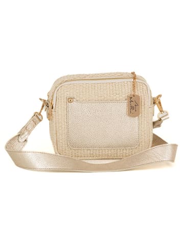 Anna Morellini Leder-Umhängetasche "Ilaria" in Beige - (B)20 x (H)17 x (T)8 cm