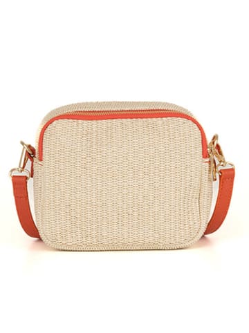Anna Morellini Leder-Umhängetasche "Ilaria" in Beige/ Orange - (B)20 x (H)17 x (T)8 cm