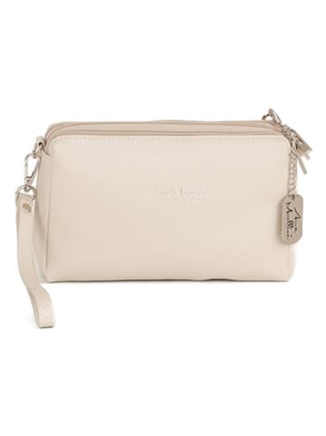 Anna Morellini Leder-Umhängetasche "Idalia" in Beige - (B)24 x (H)16 x (T)9 cm
