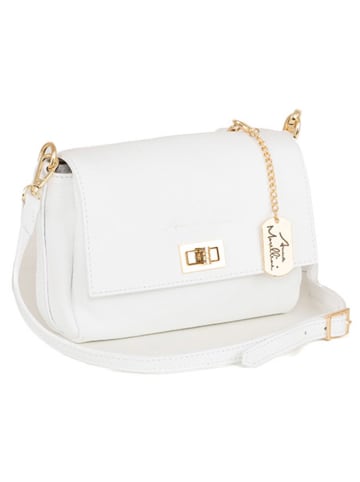 Anna Morellini Leder-Umhängetasche "Matalia" in Weiß - (B)22 x (H)17 x (T)9 cm