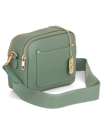 Anna Morellini Leren schoudertas "Aldina" groen - (B)22 x (H)18 x (D)11 cm