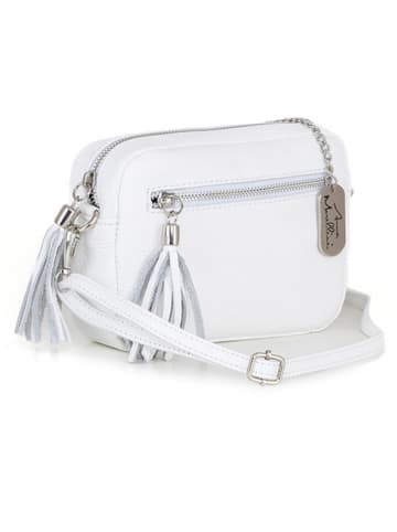 Anna Morellini Leder-Umhängetasche "Micola" in Weiß - (B)20 x (H)16 x (T)8 cm