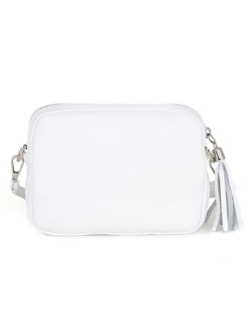 Anna Morellini Leder-Umhängetasche "Micola" in Weiß - (B)20 x (H)16 x (T)8 cm
