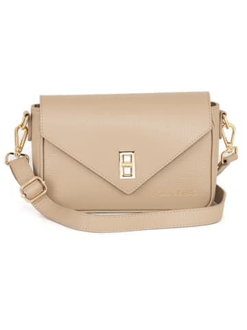 Anna Morellini Leder-Umhängetasche "Terina" in Beige - (B)22 x (H)16 x (T)6,5 cm