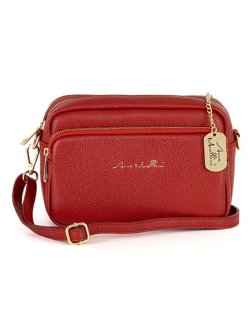 Anna Morellini Leren schoudertas "Tabita" rood - (B)22 x (H)15 x (D)10 cm