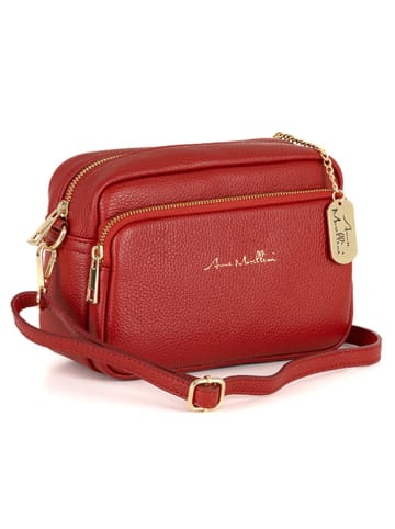 Anna Morellini Leren schoudertas "Tabita" rood - (B)22 x (H)15 x (D)10 cm