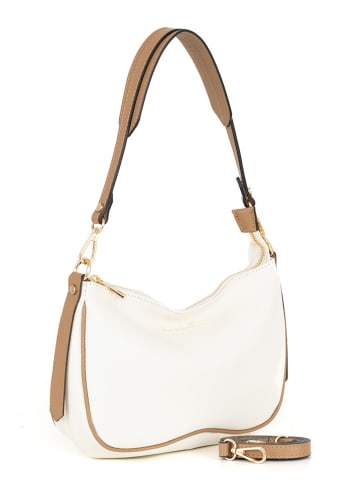 Anna Morellini Leder-Schultertasche "Pupetta" in Creme - (B)30 x (H)20 x (T)12 cm
