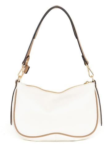 Anna Morellini Leder-Schultertasche "Pupetta" in Creme - (B)30 x (H)20 x (T)12 cm