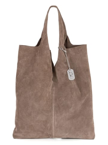 Anna Morellini Leder-Schultertasche "Rossana" in Hellbraun - (B)34 x (H)30 x (T)5 cm