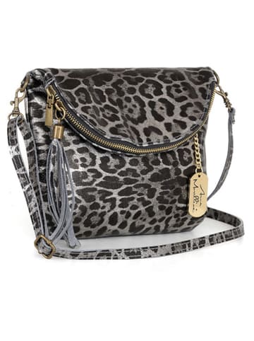 Anna Morellini Leren schoudertas "Malvina" grijs - (B)22 x (H)18 x (D)2 cm