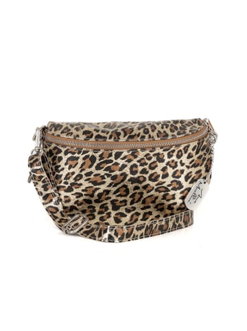 Anna Morellini Leder-Brustbeutel "Nunziatina" in Hellbraun/ Beige - (B)25 x (H)14 x (T)1 cm