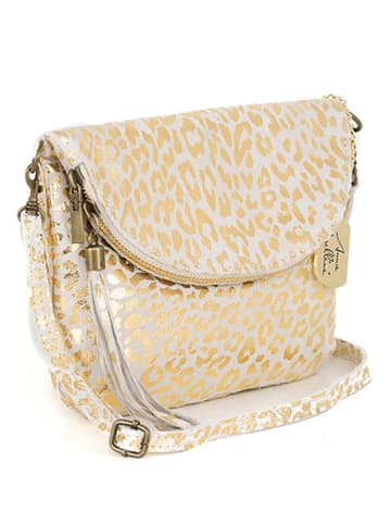 Anna Morellini Leder-Umhängetasche "Riccarda" in Gold - (B)22 x (H)18 x (T)2 cm