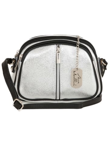 Anna Morellini Leren schoudertas "Desideria" zilverkleurig - (B)22 x (H)15 x (D)9 cm