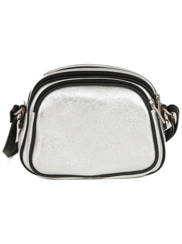Anna Morellini Leder-Umhängetasche "Desideria" in Silber - (B)22 x (H)15 x (T)9 cm
