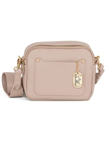 Anna Morellini Leren schoudertas "Aldina" beige - (B)22 x (H)18 x (D)11 cm