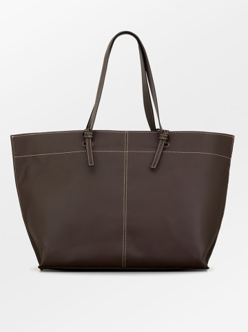 Becksöndergaard Skórzany shopper bag "Aubrey" w kolorze brązowym