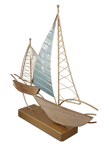 GILDE Dekoaufsteller "Segelboote" in Hellbraun - (B)47 x (H)44 x (T)9 cm